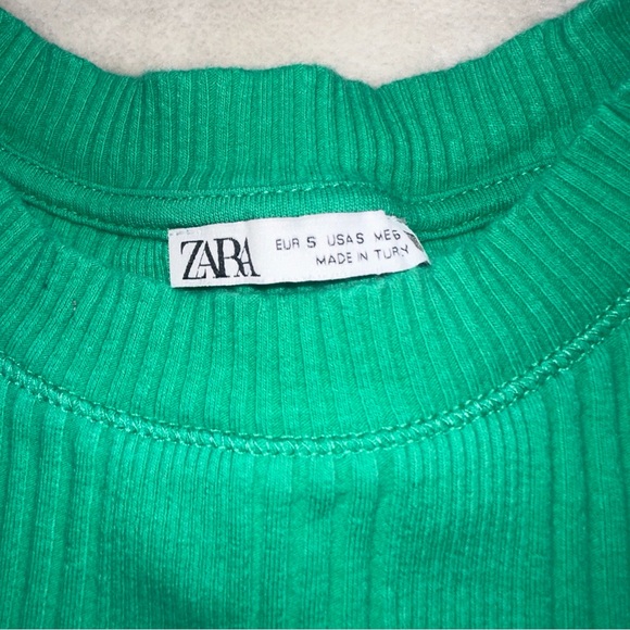 Zara Ribbed Green Tank Top Size Small - Picture 4 of 4
